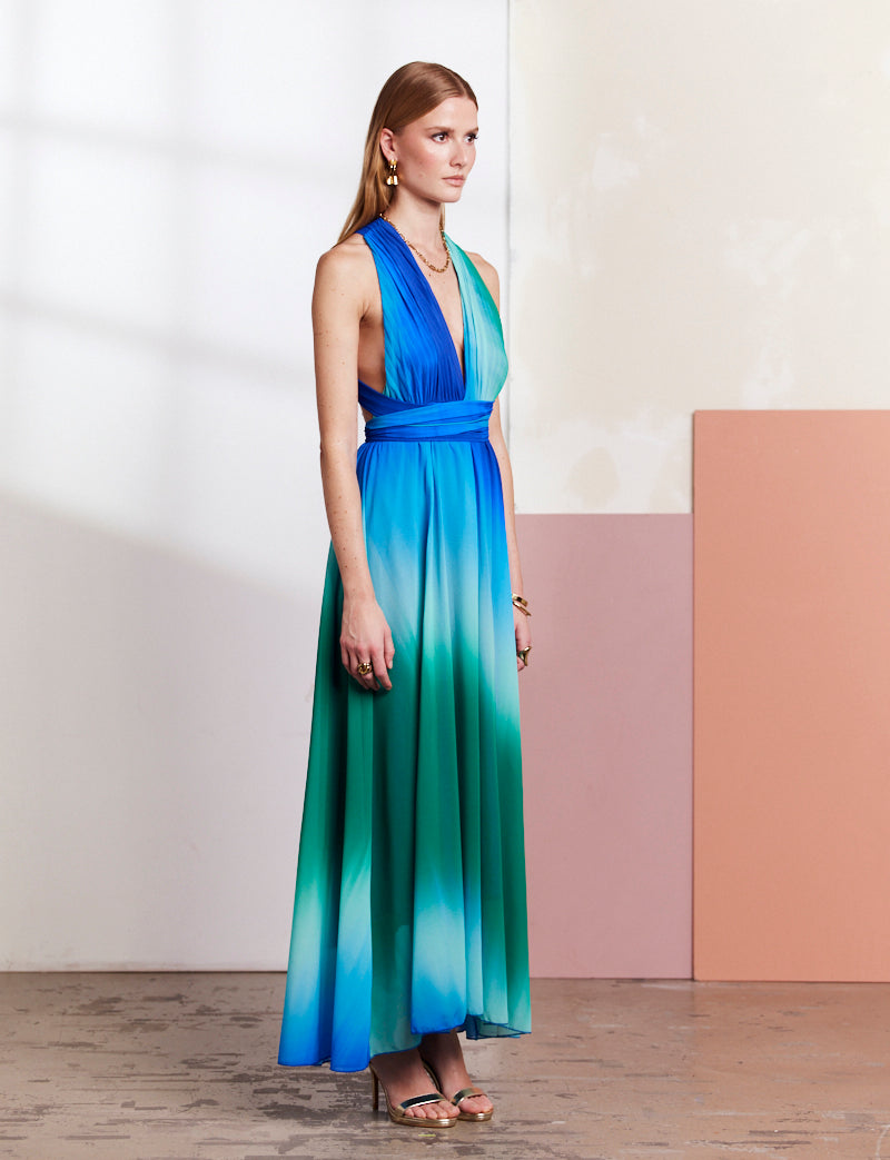 Blue and green Solina dress