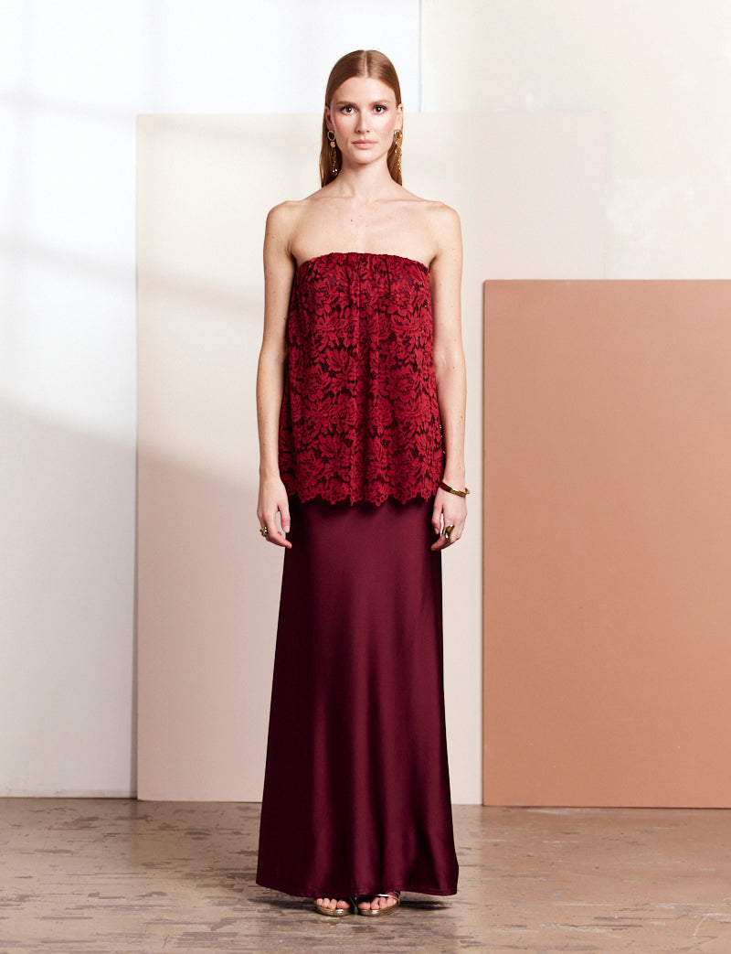 Burgundy Venisa Dress