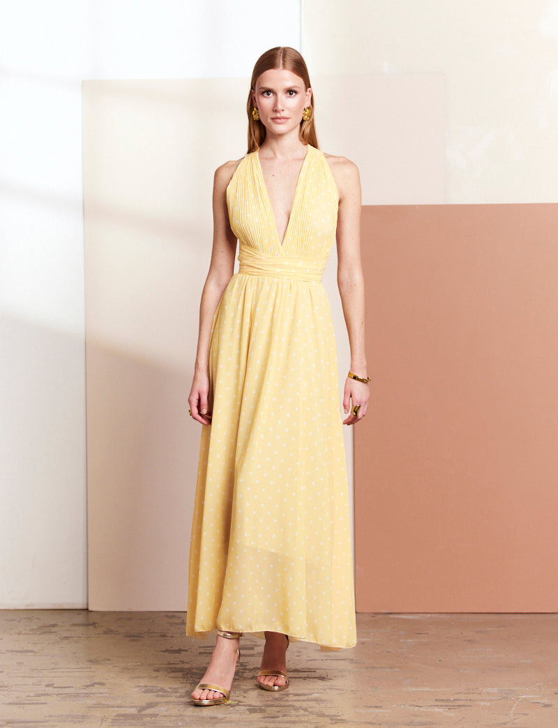 Yellow polka dot dress Orlina