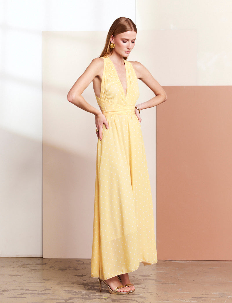 Yellow polka dot dress Orlina