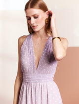 Lilac polka dot dress Orlina