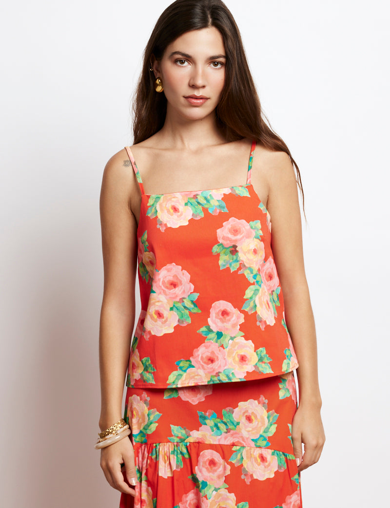 Tifi Floral Red Top