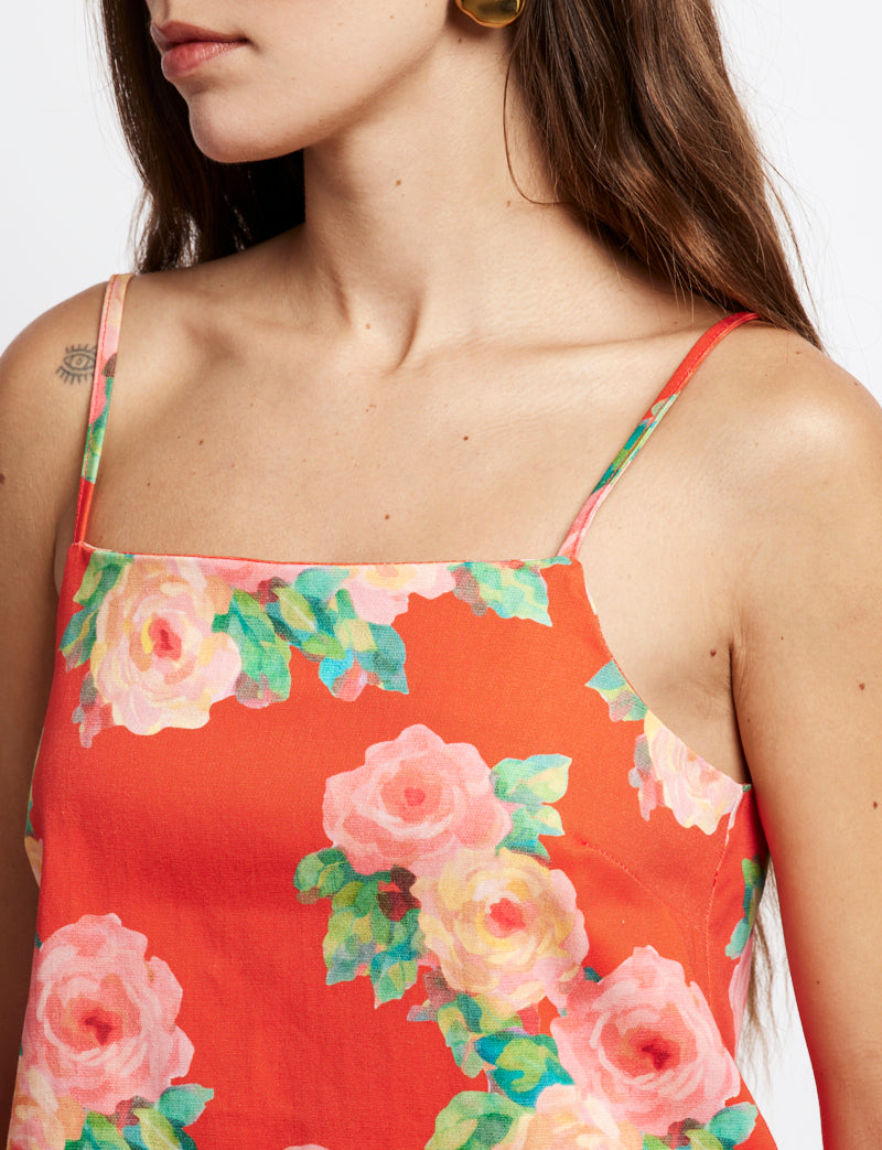 Tifi Floral Red Top