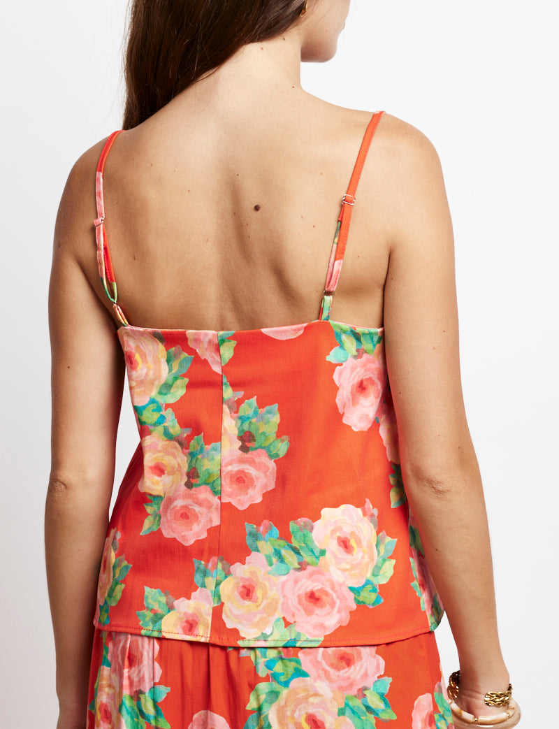 Tifi Floral Red Top