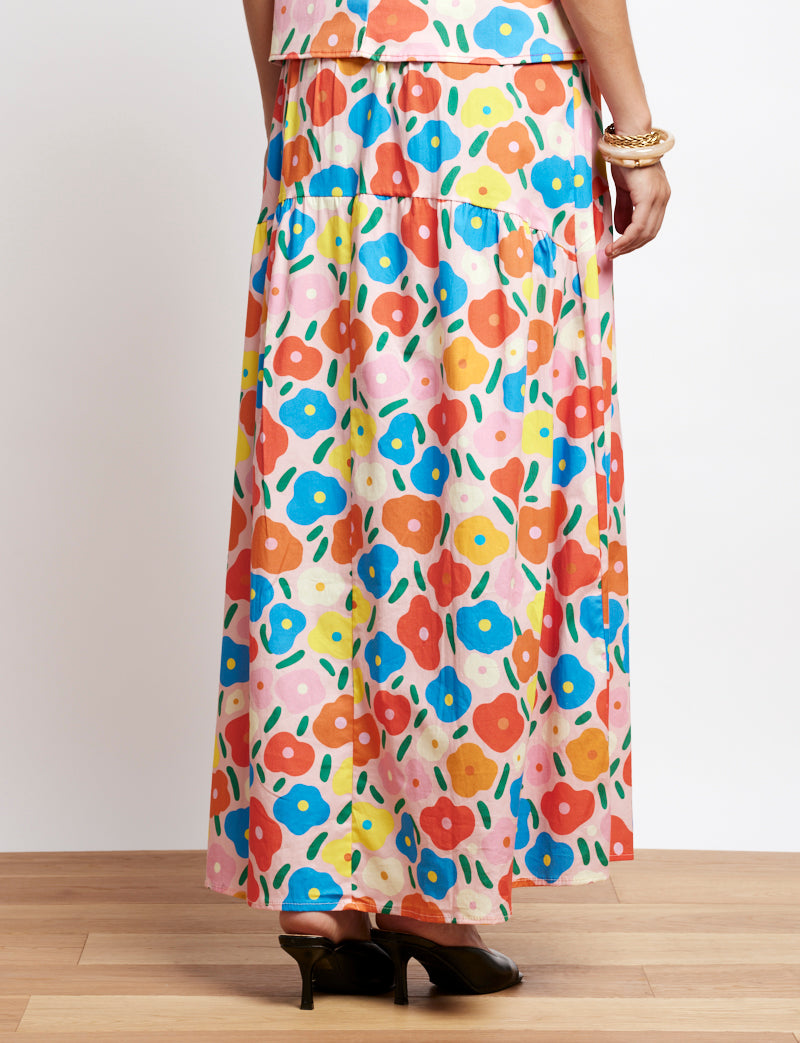 Falda floral multicolor María