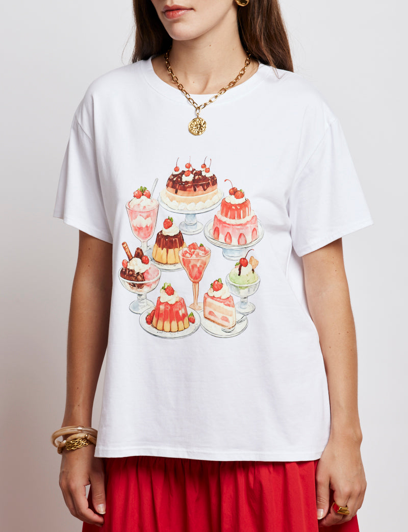 T-shirt blanc Cherry Cake
