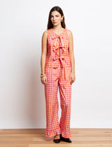 Top vichy rose & orange Yami