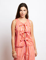 Top vichy rose & orange Yami