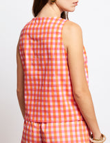 Top vichy rose & orange Yami