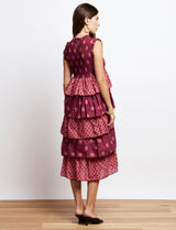 Vestido rosa y burdeos con lunares Martim