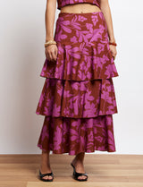 Terracotta skirt & pink flowers Liaya