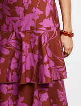Terracotta skirt & pink flowers Liaya