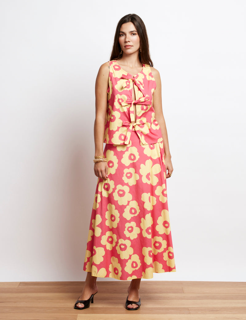 Top rose & fleurs jaunes Yami