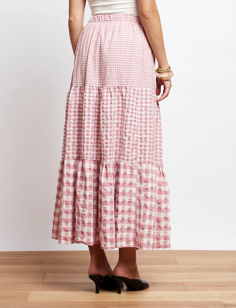 Jupe vichy rose Vilma