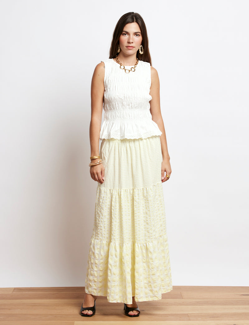 Jupe vichy jaune Vilma