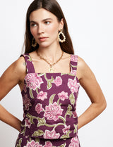 Top prune fleuri Lila