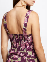 Top prune fleuri Lila