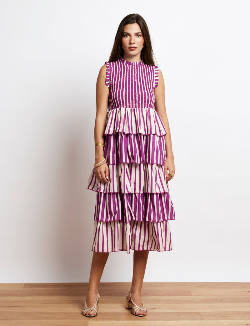 Purple striped Martim dress