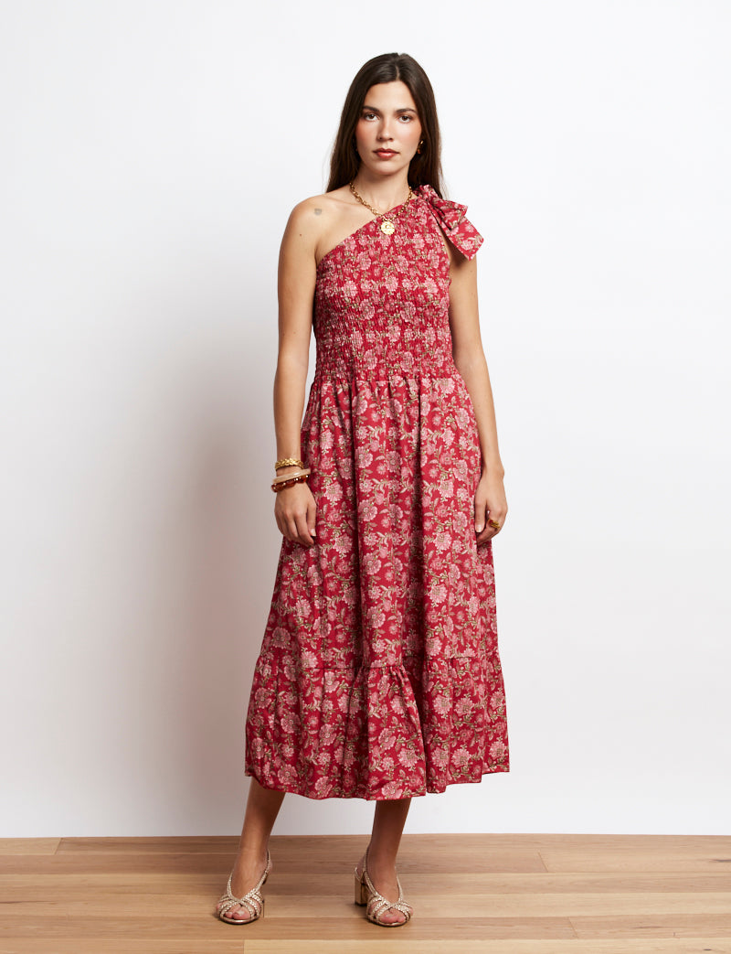 Robe rouge fleurie Francesca