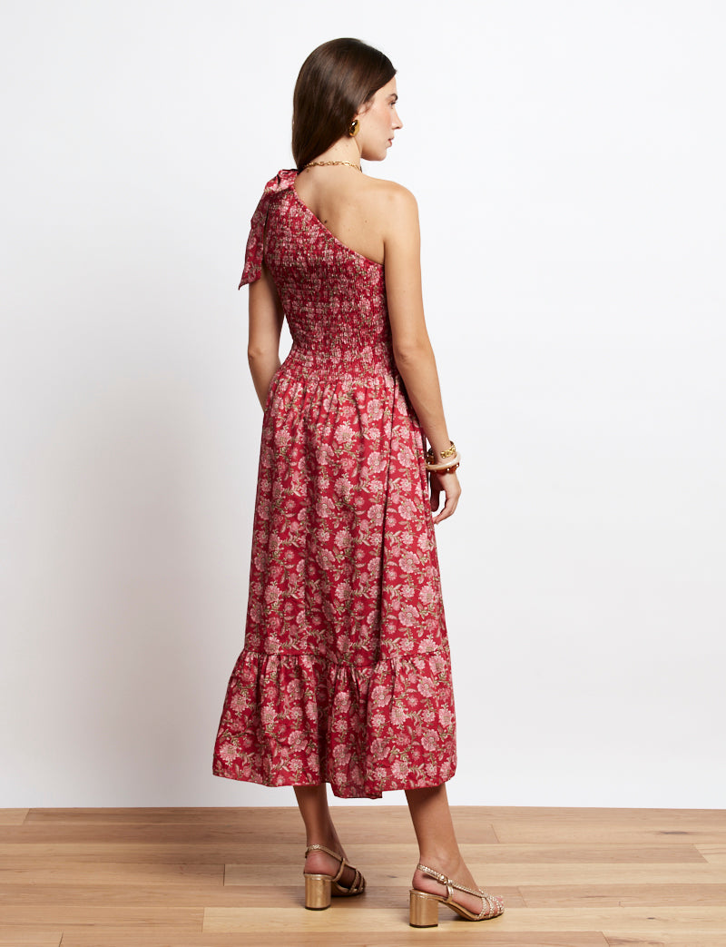 Robe rouge fleurie Francesca