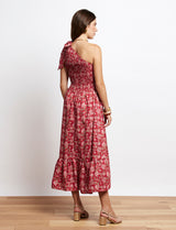 Robe rouge fleurie Francesca