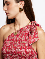 Robe rouge fleurie Francesca