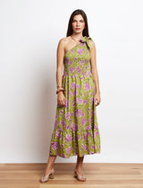 Robe verte fleurie Francesca