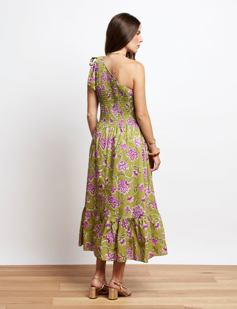 Robe verte fleurie Francesca