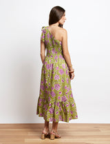 Robe verte fleurie Francesca