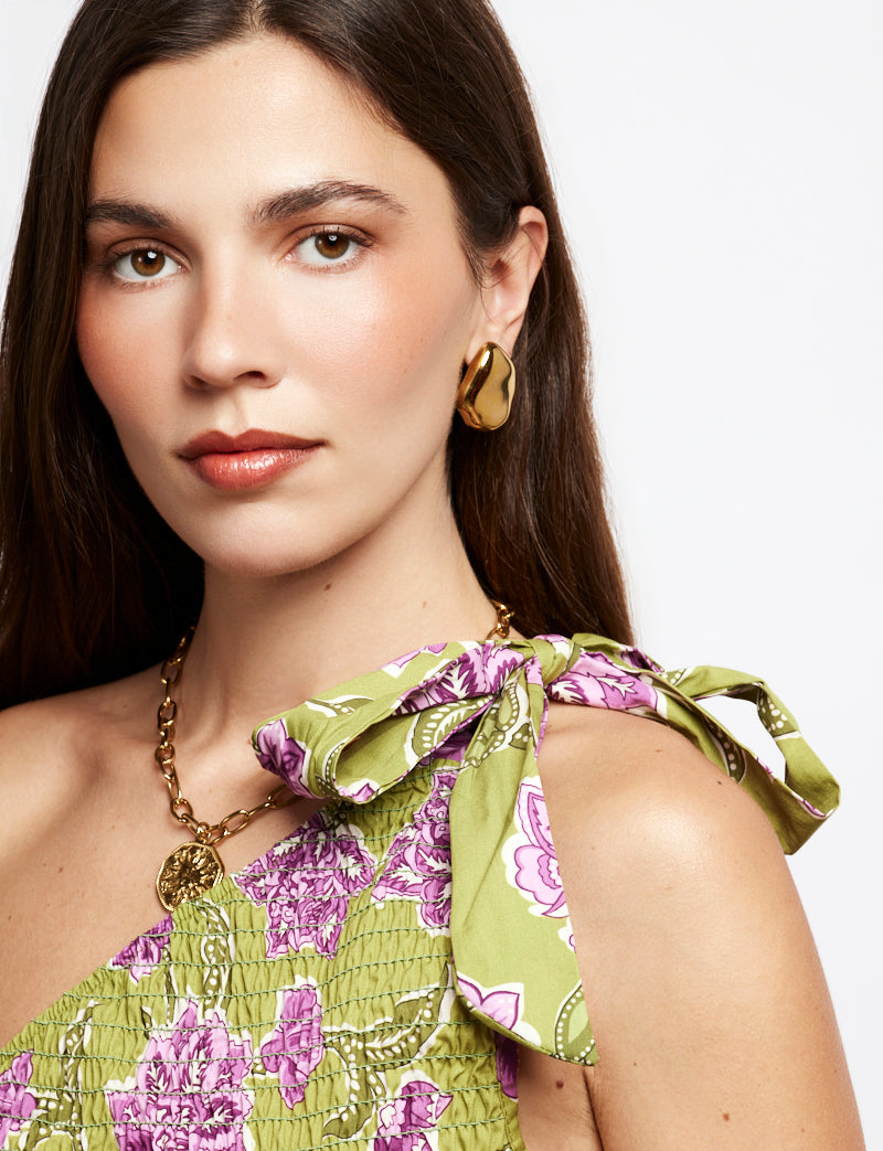 Robe verte fleurie Francesca