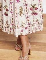 Falda cruda con flores violetas Jimena