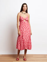 Vestido rosa con lunares fucsia Samira