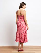 Vestido rosa con lunares fucsia Samira