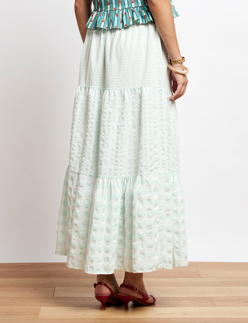 Jupe vichy aqua Vilma