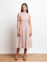 Robe rouge fleurie Yvette