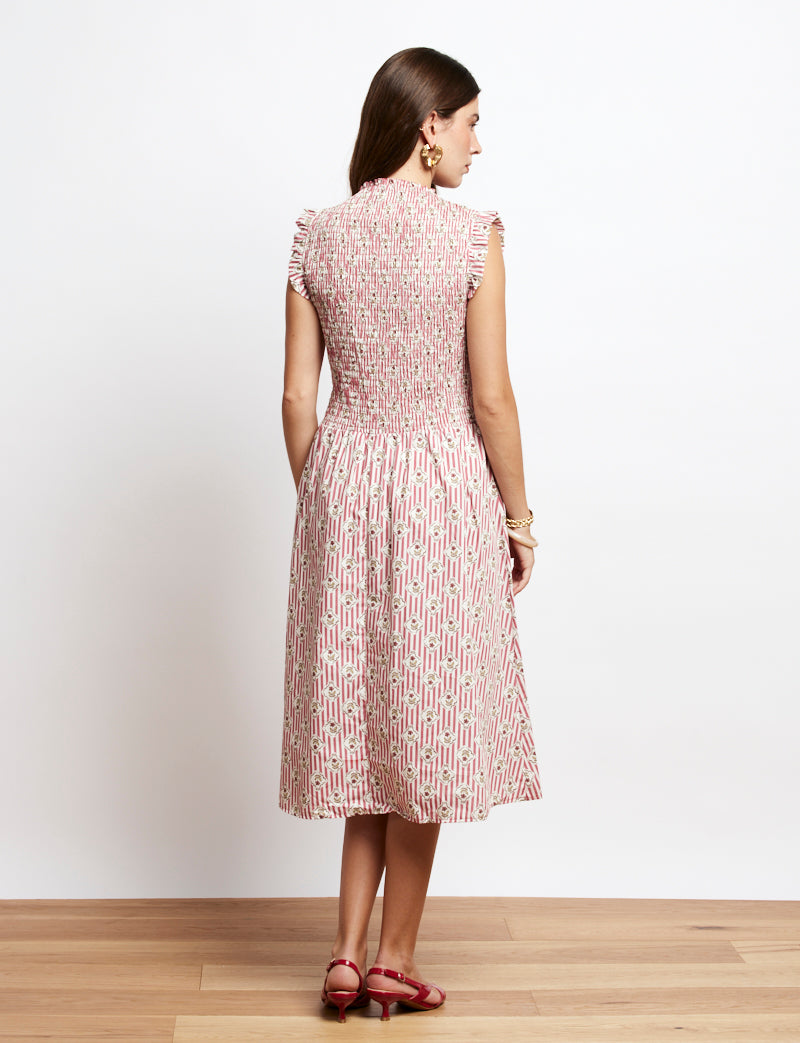 Robe rouge fleurie Yvette