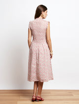 Robe rouge fleurie Yvette