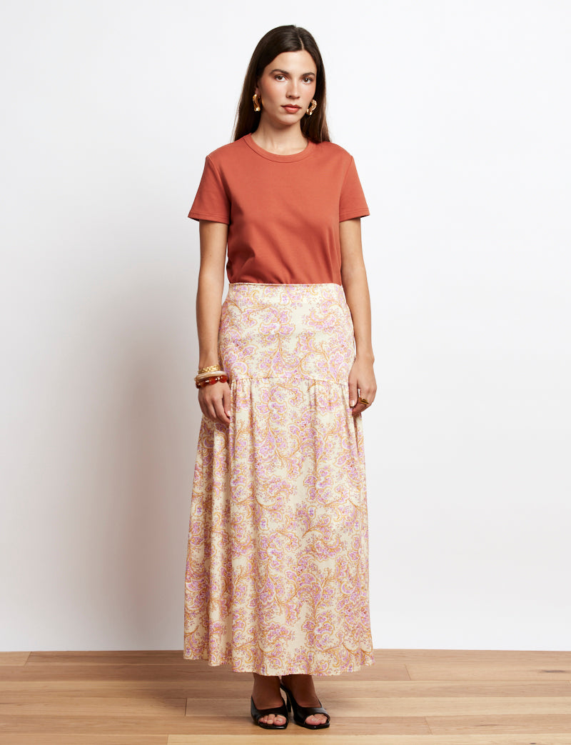 Jupe jaune paisley Maria