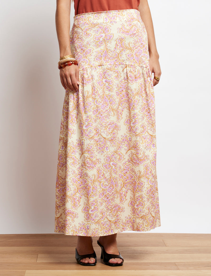 Jupe jaune paisley Maria