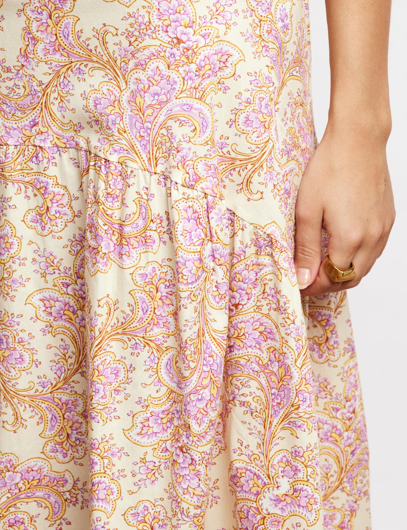 Jupe jaune paisley Maria