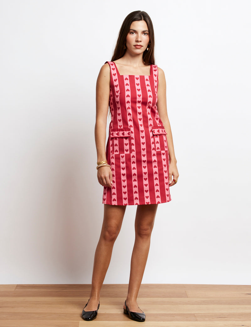 Robe rouge coeurs Sisa