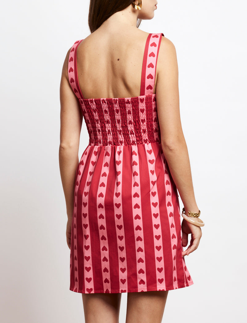 Robe rouge coeurs Sisa