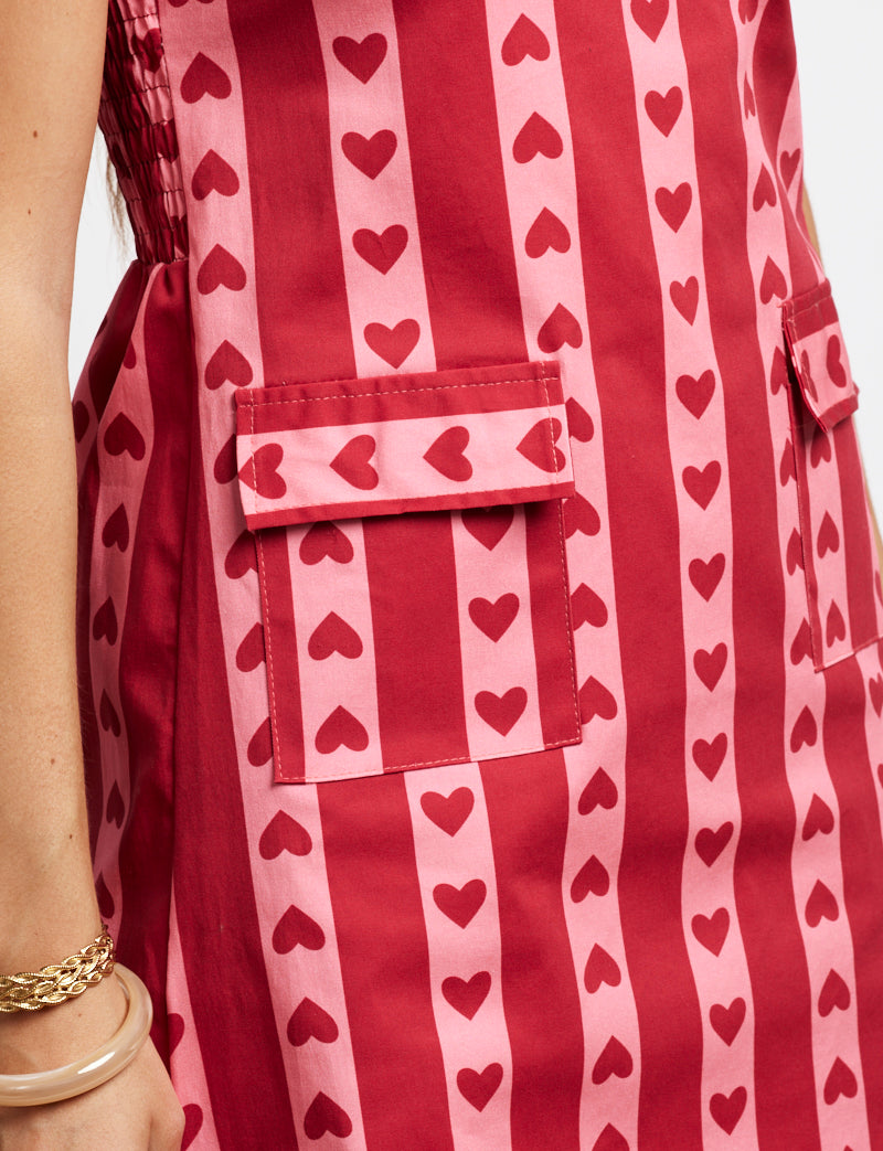 Robe rouge coeurs Sisa