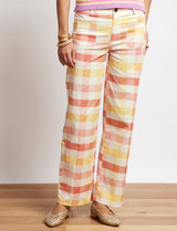 Jordy pink and yellow gingham pants
