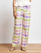 Green & lilac gingham Jordy trousers
