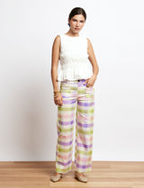 Green & lilac gingham Jordy trousers