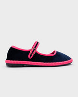 Nono navy &amp; neon ballerinas